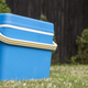 blue cooler on grass